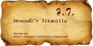 Hrncsár Titanilla névjegykártya